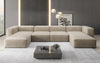 Luxuriöses U-Sofa aus Samt 250 cm Großzügig Komfortabel Modern