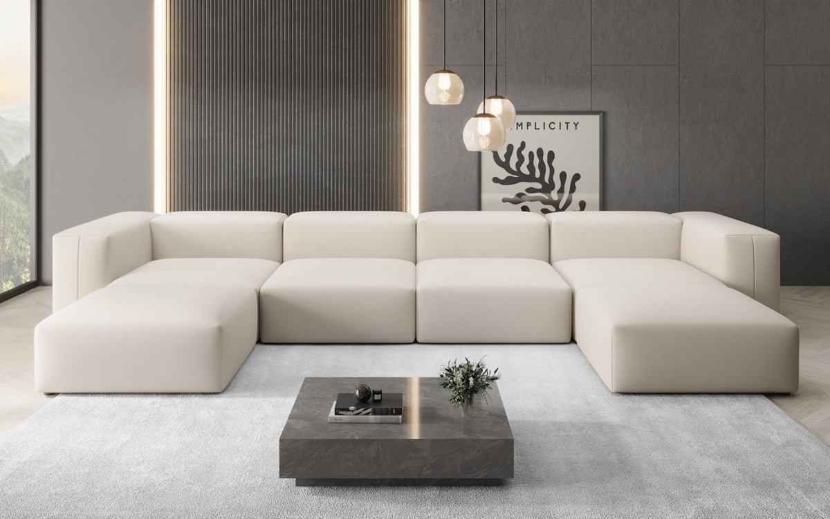 Luxuriöses U-Sofa Snug, Modernes Design, Bequemer Stoffbezug, Viele Farben