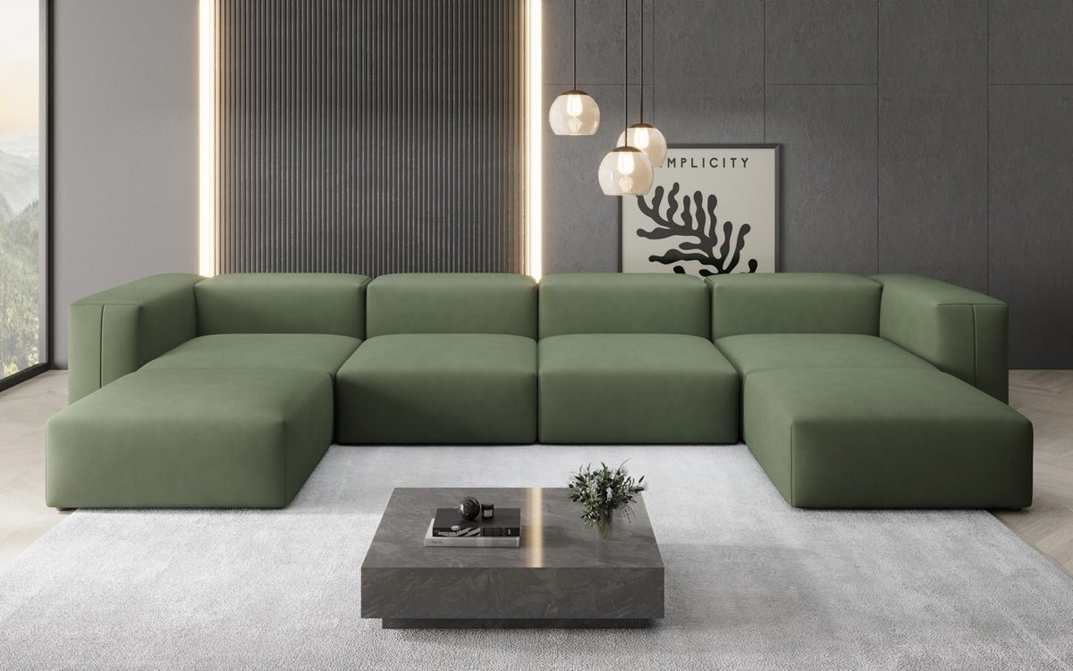 Luxuriöses U-Sofa Snug, Modernes Design, Bequemer Stoffbezug, Viele Farben