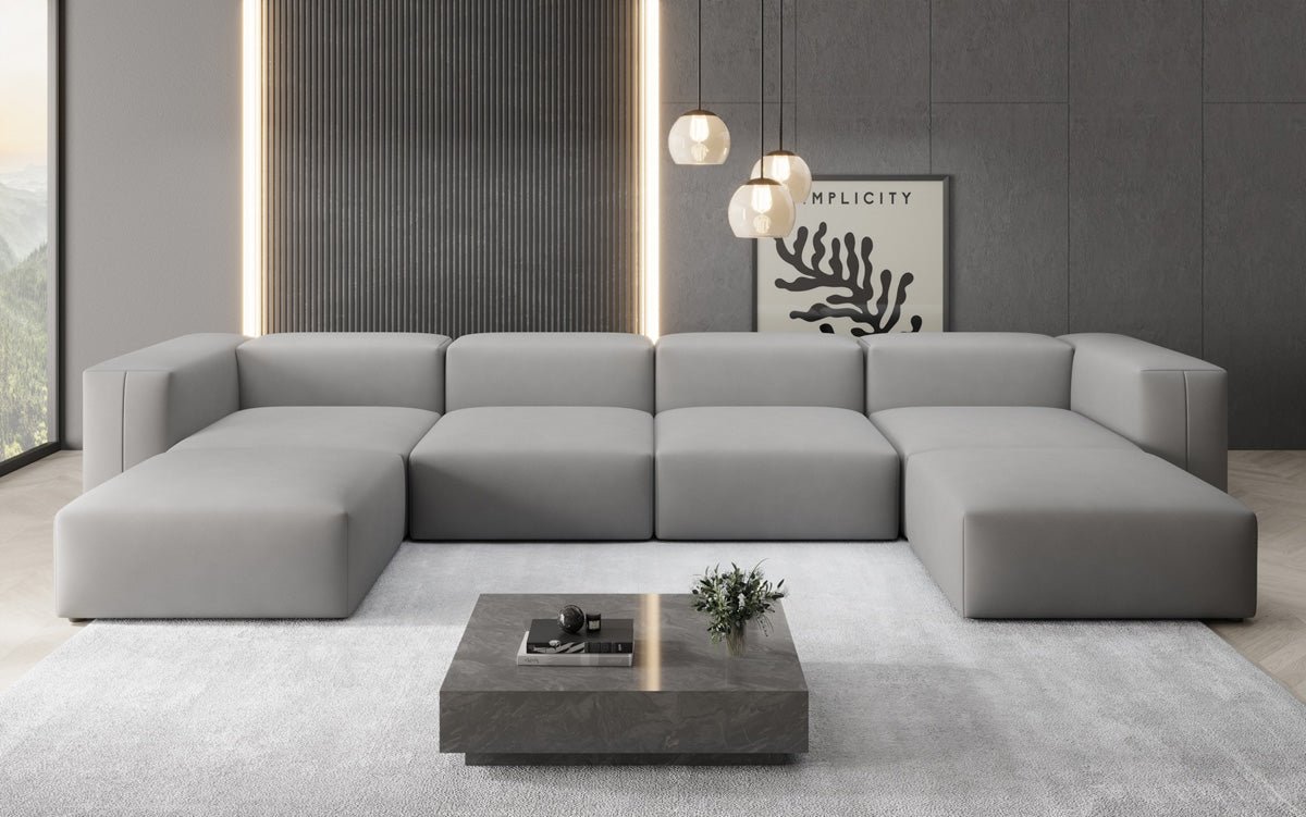 Luxuriöses U-Sofa Snug, Modernes Design, Bequemer Stoffbezug, Viele Farben