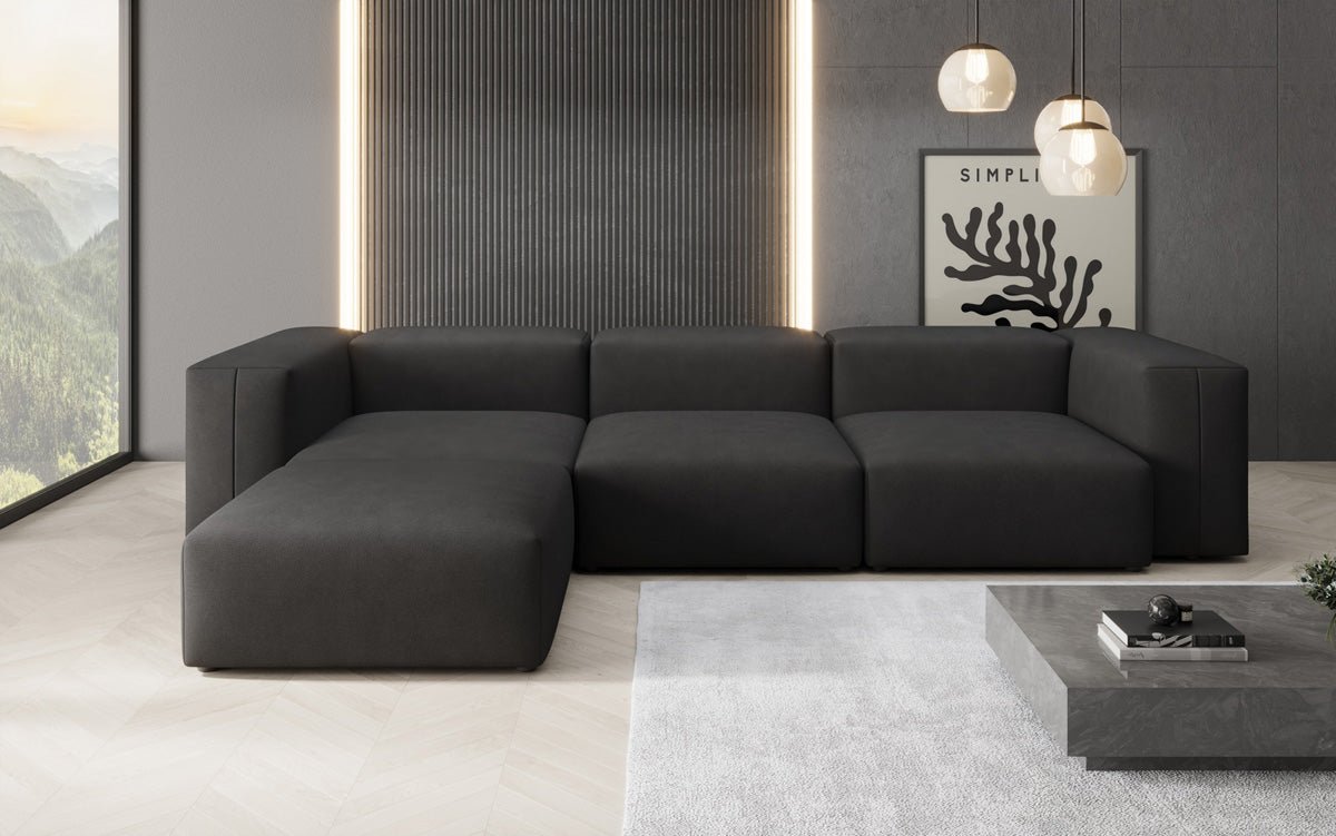 Gemütliches Designer L-Sofa Snug – Modernes Stoff Ecksofa für Ihr Wohnzimmer