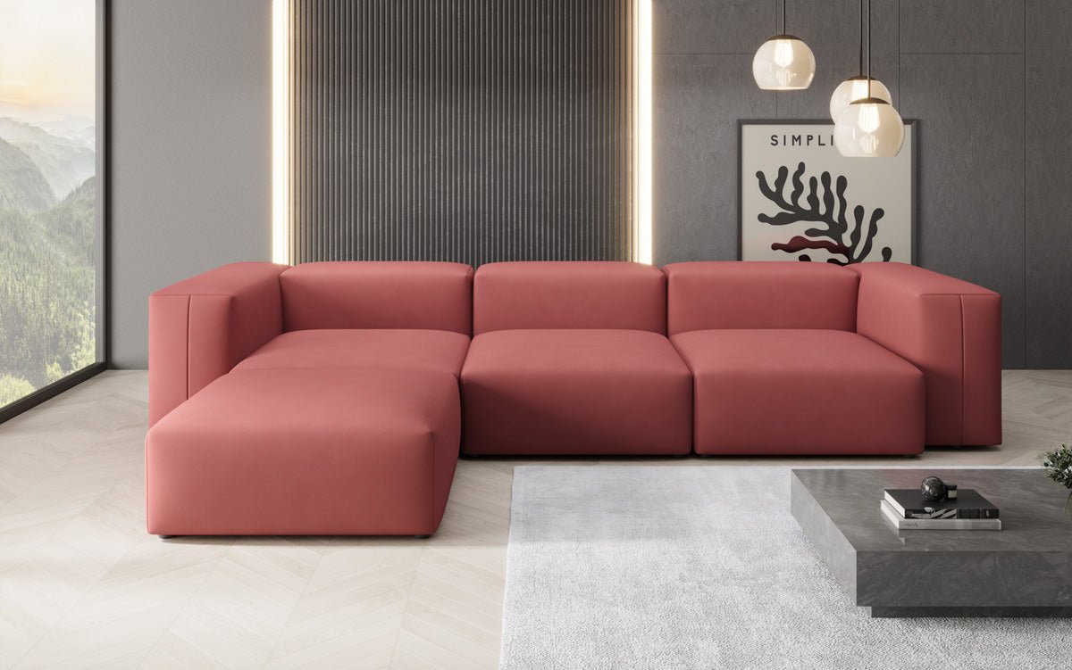 Gemütliches Designer L-Sofa Snug – Modernes Stoff Ecksofa für Ihr Wohnzimmer
