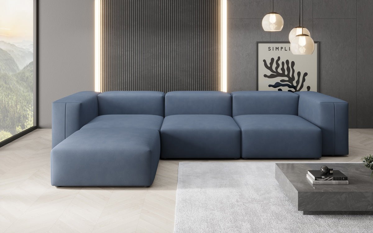 Gemütliches Designer L-Sofa Snug – Modernes Stoff Ecksofa für Ihr Wohnzimmer
