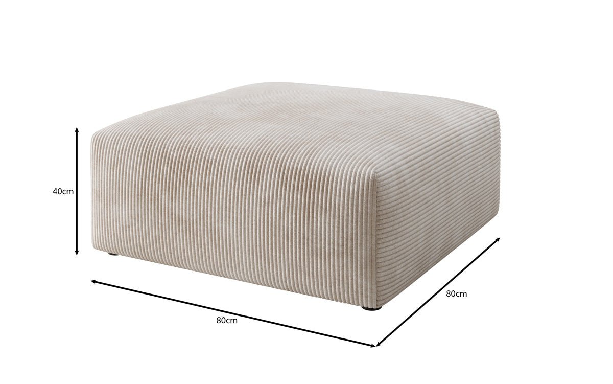 Vielseitiger Snug Beistellhocker: Komfortabler Cord-Pouf, 80cm Durchmesser, Modernes Design
