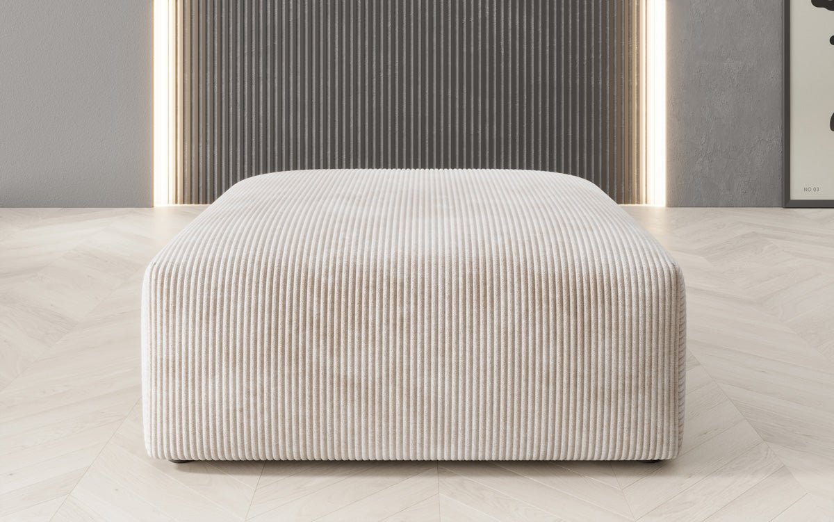 Vielseitiger Snug Beistellhocker: Komfortabler Cord-Pouf, 80cm Durchmesser, Modernes Design