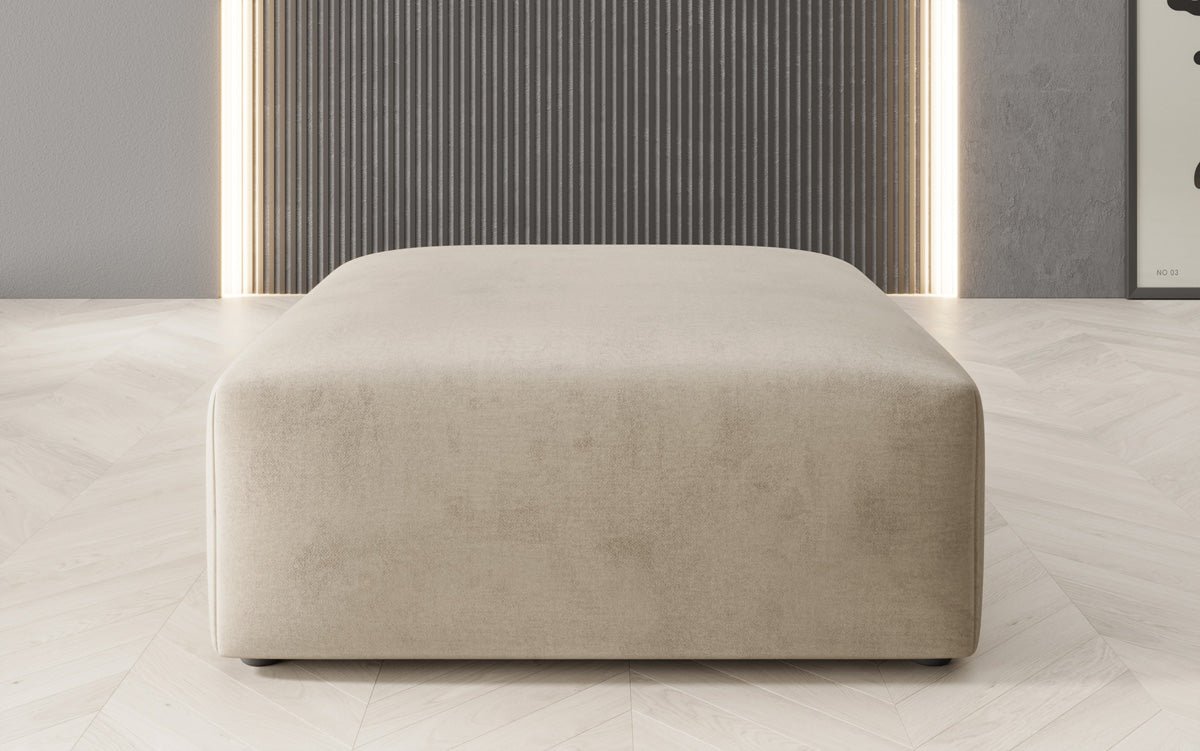 Eleganter Snug Samt Beistellhocker 80 cm – Komfortabler Moderner Design Pouf
