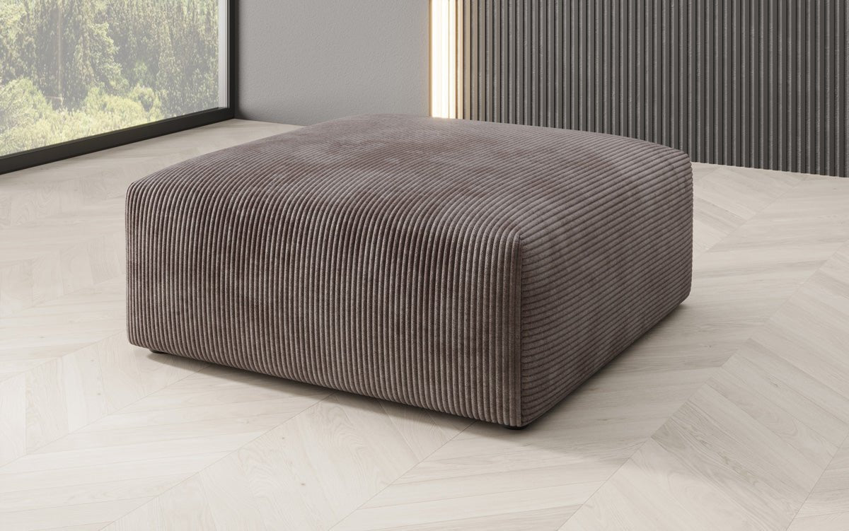 Vielseitiger Snug Beistellhocker: Komfortabler Cord-Pouf, 80cm Durchmesser, Modernes Design