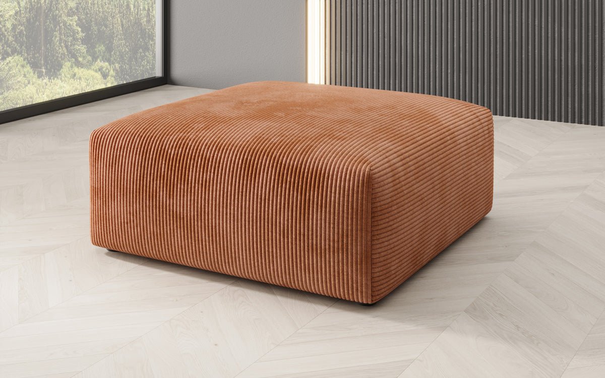 Vielseitiger Snug Beistellhocker: Komfortabler Cord-Pouf, 80cm Durchmesser, Modernes Design