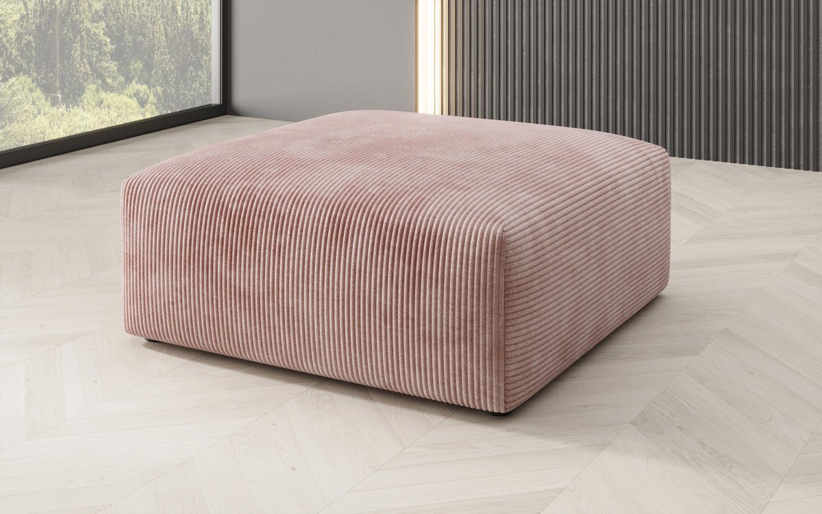 Vielseitiger Snug Beistellhocker: Komfortabler Cord-Pouf, 80cm Durchmesser, Modernes Design
