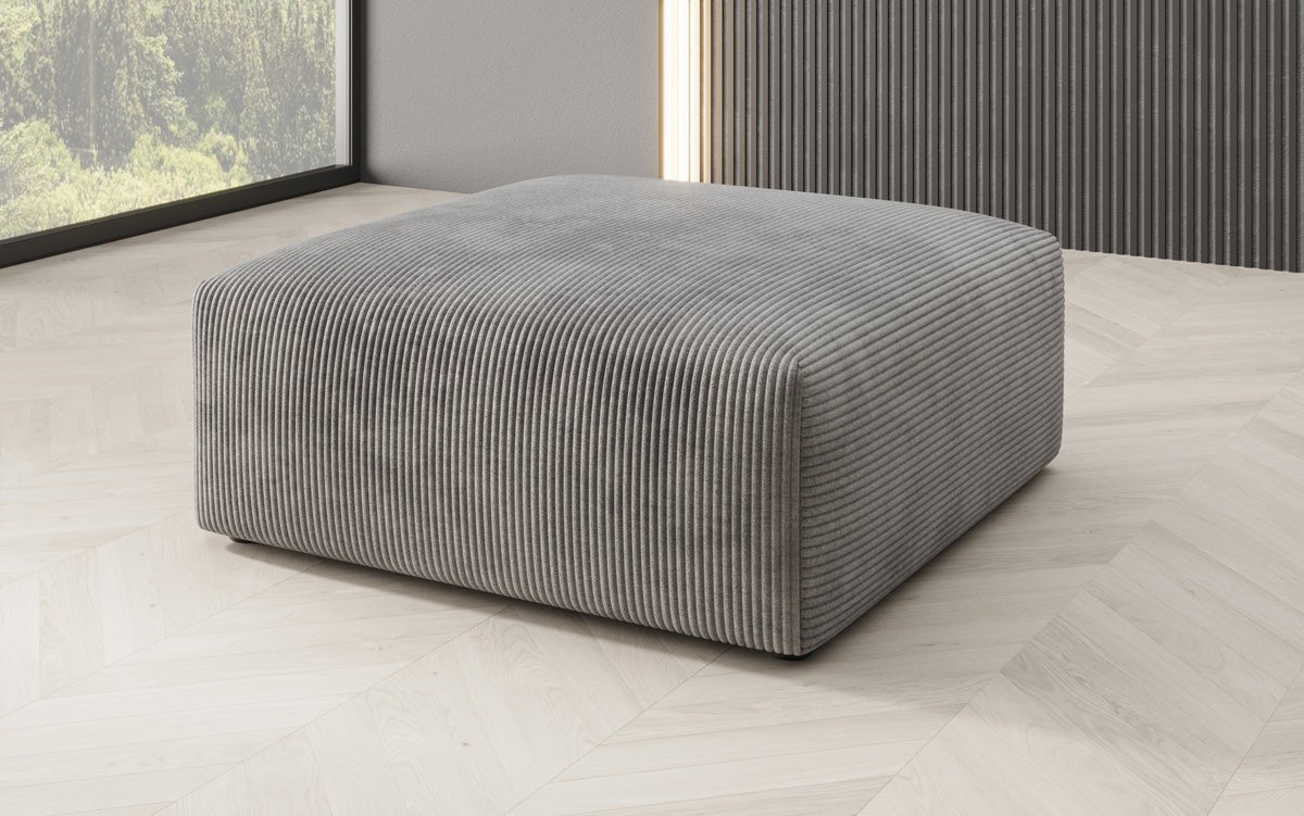 Vielseitiger Snug Beistellhocker: Komfortabler Cord-Pouf, 80cm Durchmesser, Modernes Design