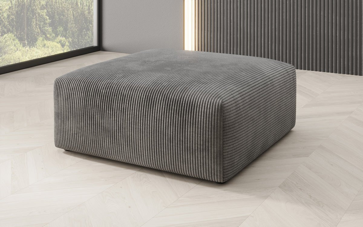 Vielseitiger Snug Beistellhocker: Komfortabler Cord-Pouf, 80cm Durchmesser, Modernes Design