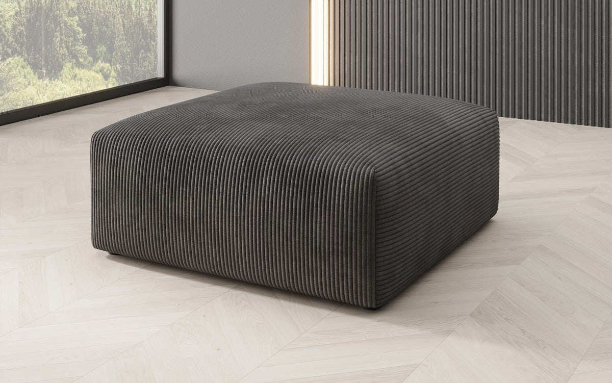 Vielseitiger Snug Beistellhocker: Komfortabler Cord-Pouf, 80cm Durchmesser, Modernes Design