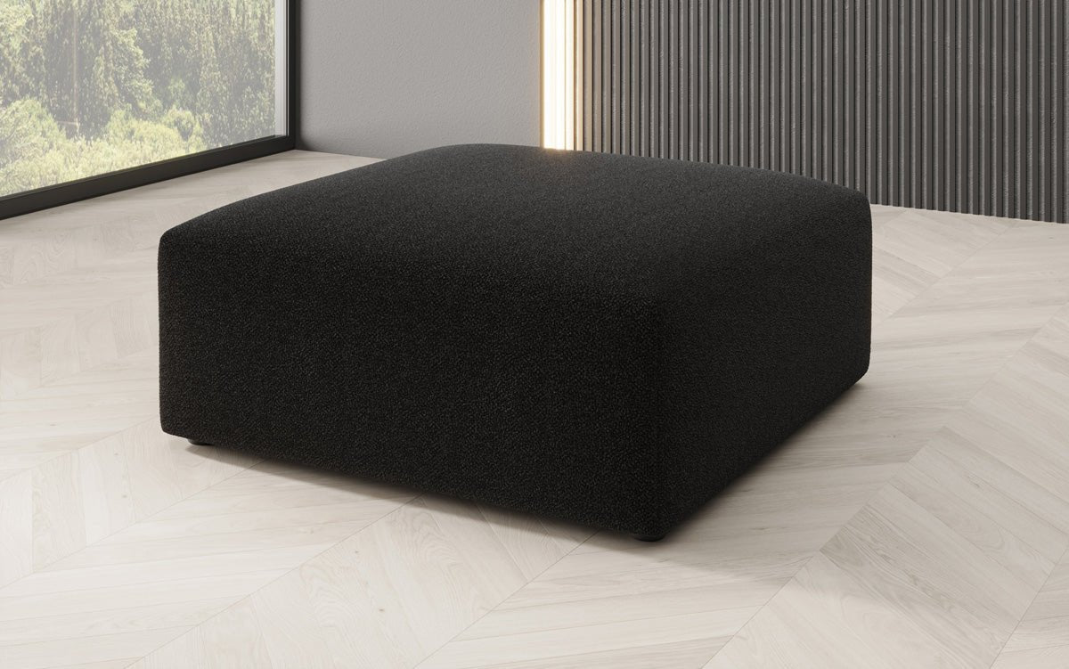 Eleganter Snug Bouclé Beistellhocker 80cm – Gemütlicher Runder Pouf für Modernes Wohnen