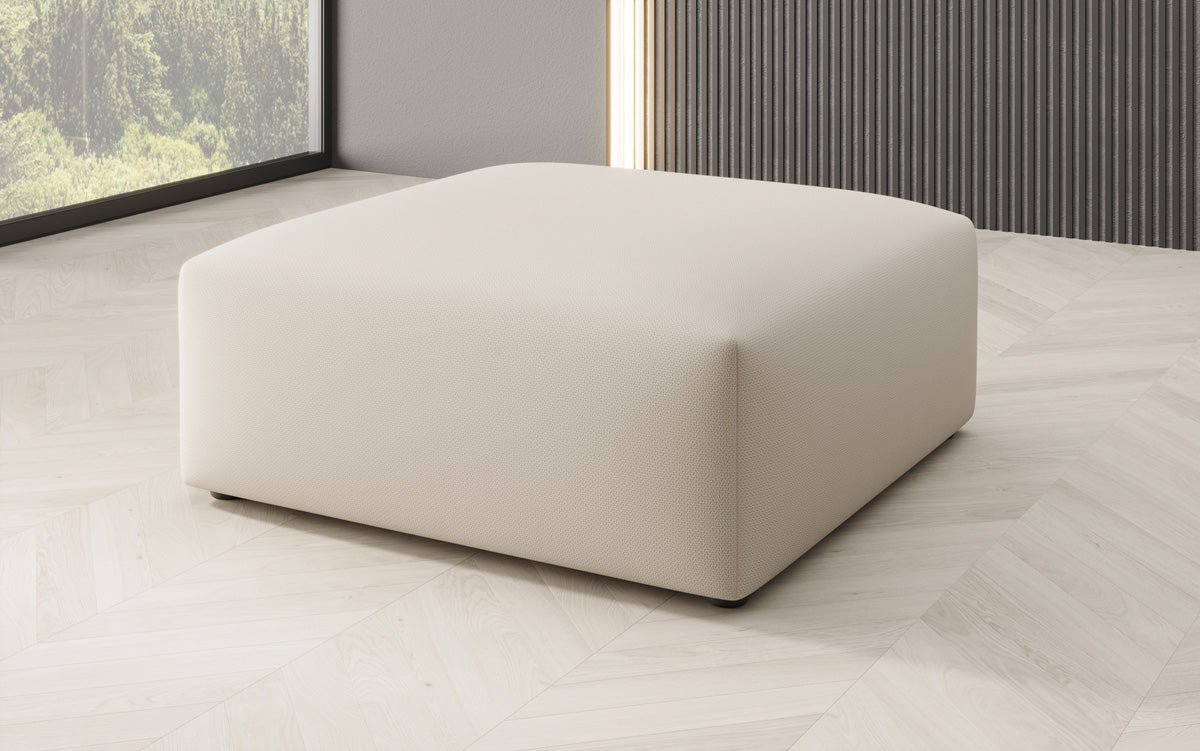 Gemütlicher 80cm Snug Stoff-Pouf: Vielseitiger Hocker, Fußstütze & Beistelltisch