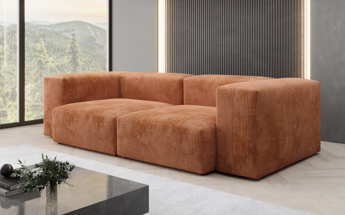 Luxuriöses Cord Designer 2-Sitzer Sofa Snug – Modern, Gemütlich, Vielseitig Farben