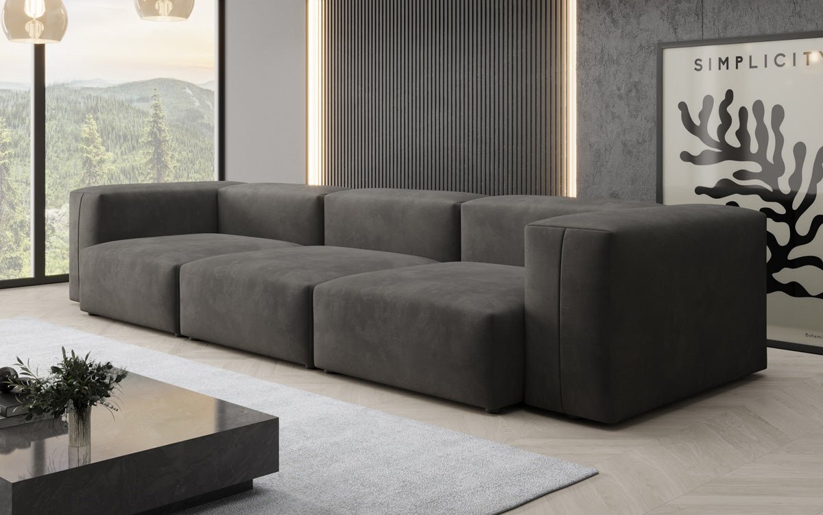 Luxuriöses Designer 3-Sitzer Samtsofa Snug – Komfortables Wohnzimmer Sofa mit Stil