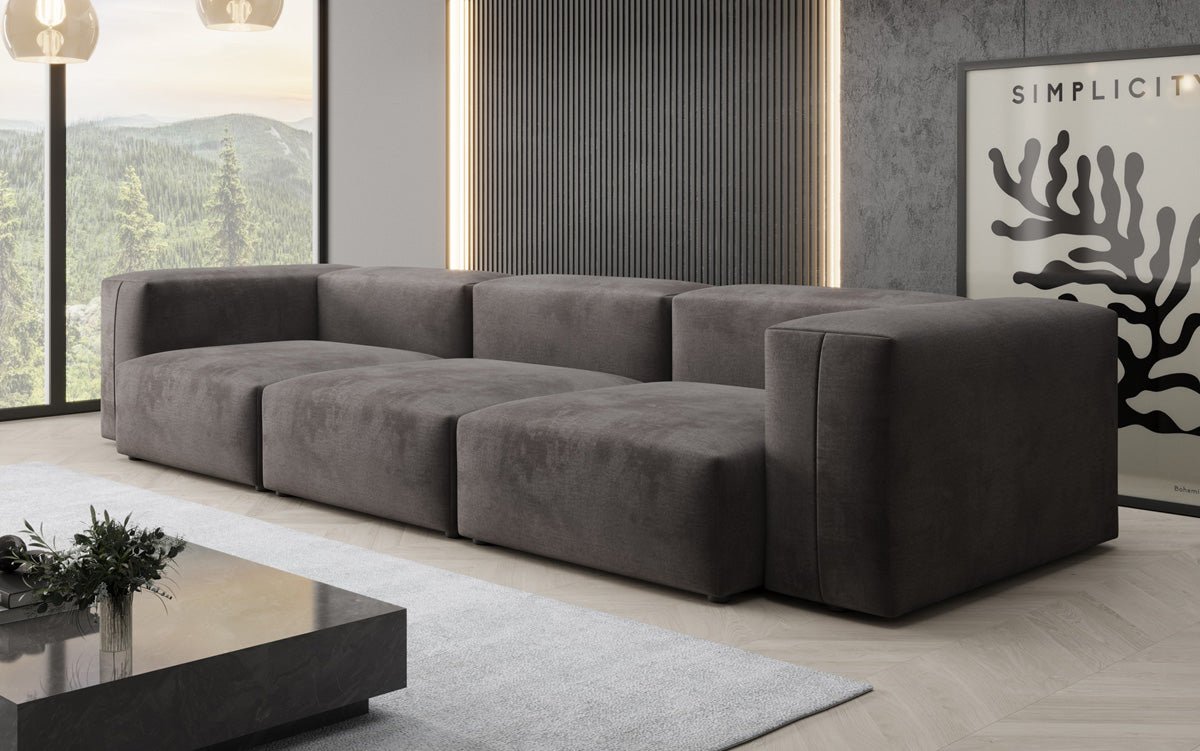 Luxuriöses Designer 3-Sitzer Samtsofa Snug – Komfortables Wohnzimmer Sofa mit Stil