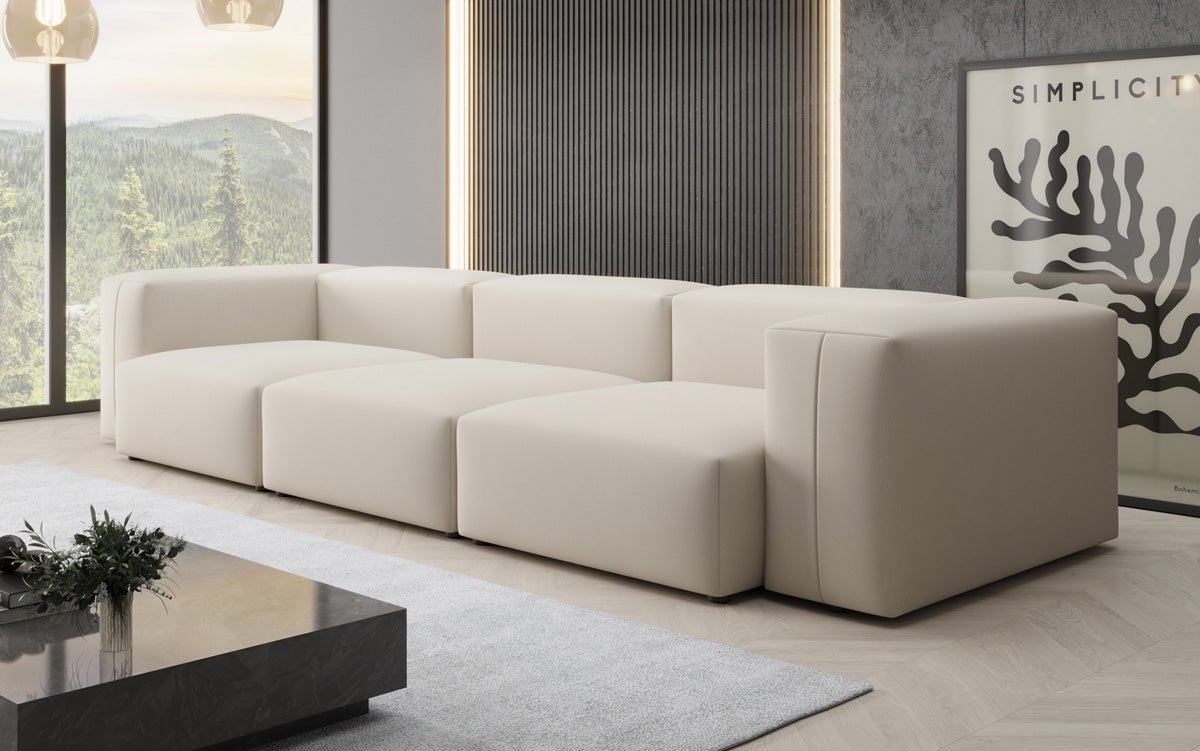 Designer 3-Sitzer Sofa Snug: Luxuriöses Stoff-Sofa für modernes Wohnzimmer