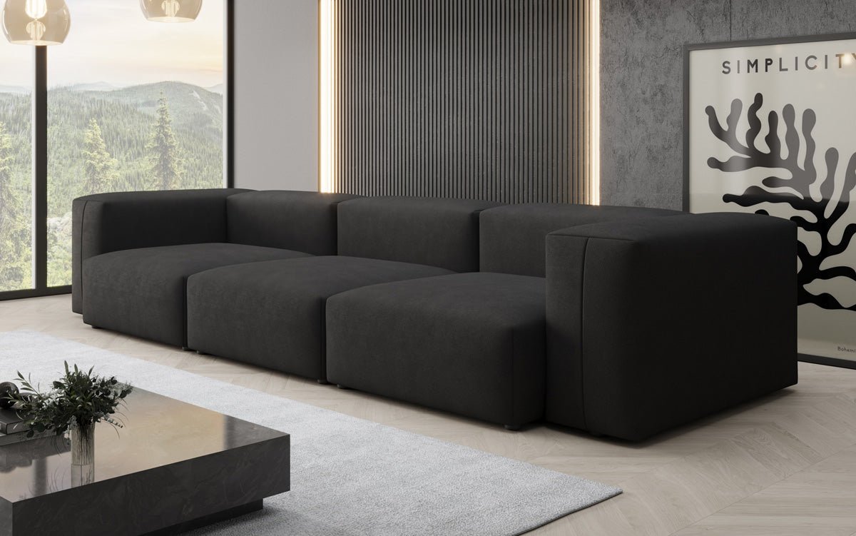 Designer 3-Sitzer Sofa Snug: Luxuriöses Stoff-Sofa für modernes Wohnzimmer