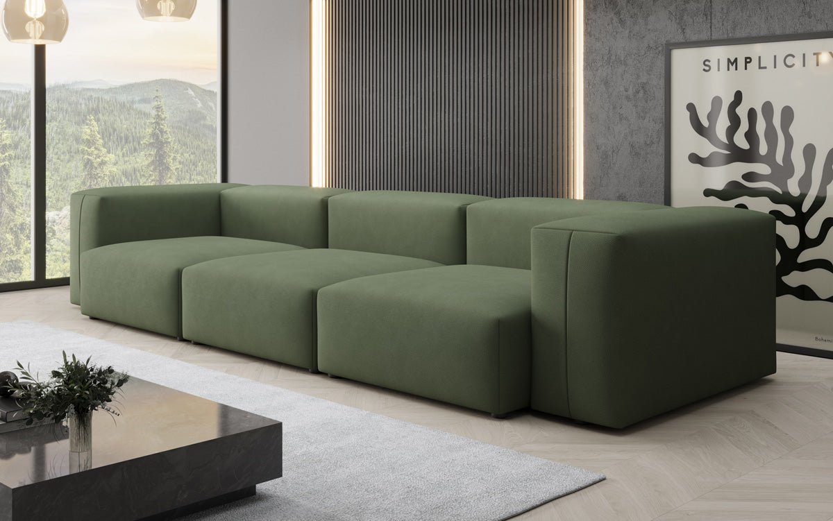 Designer 3-Sitzer Sofa Snug: Luxuriöses Stoff-Sofa für modernes Wohnzimmer