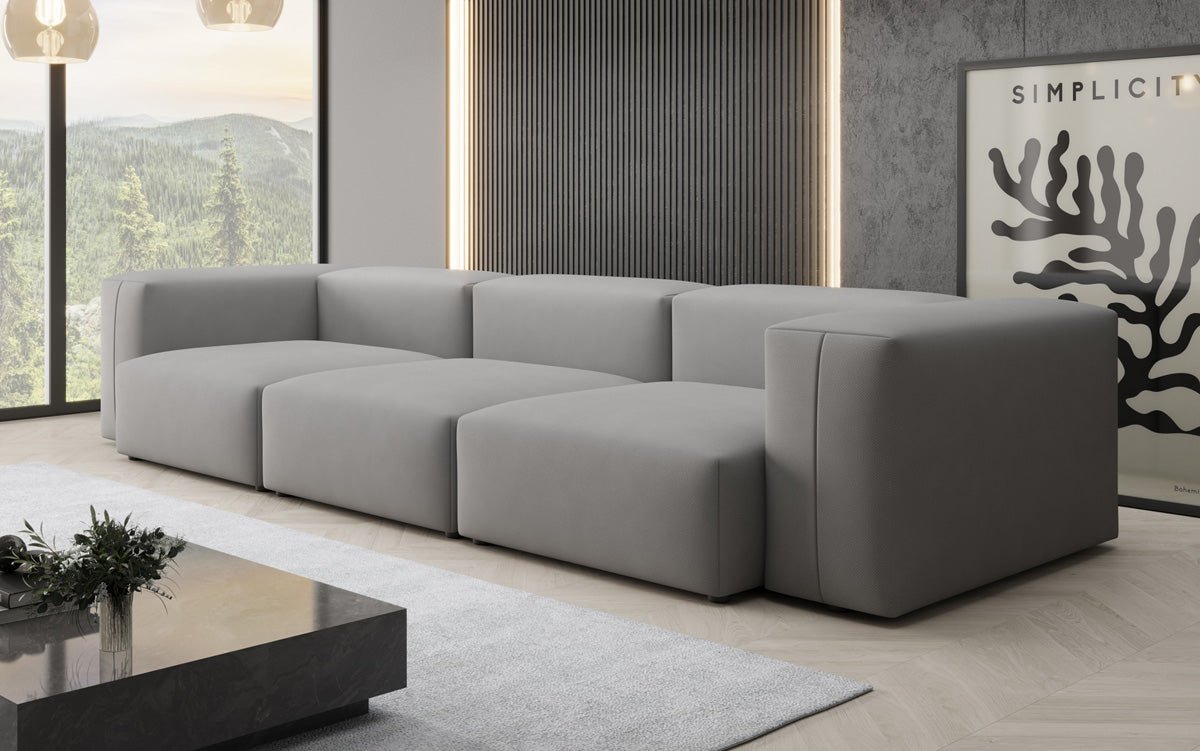 Designer 3-Sitzer Sofa Snug: Luxuriöses Stoff-Sofa für modernes Wohnzimmer