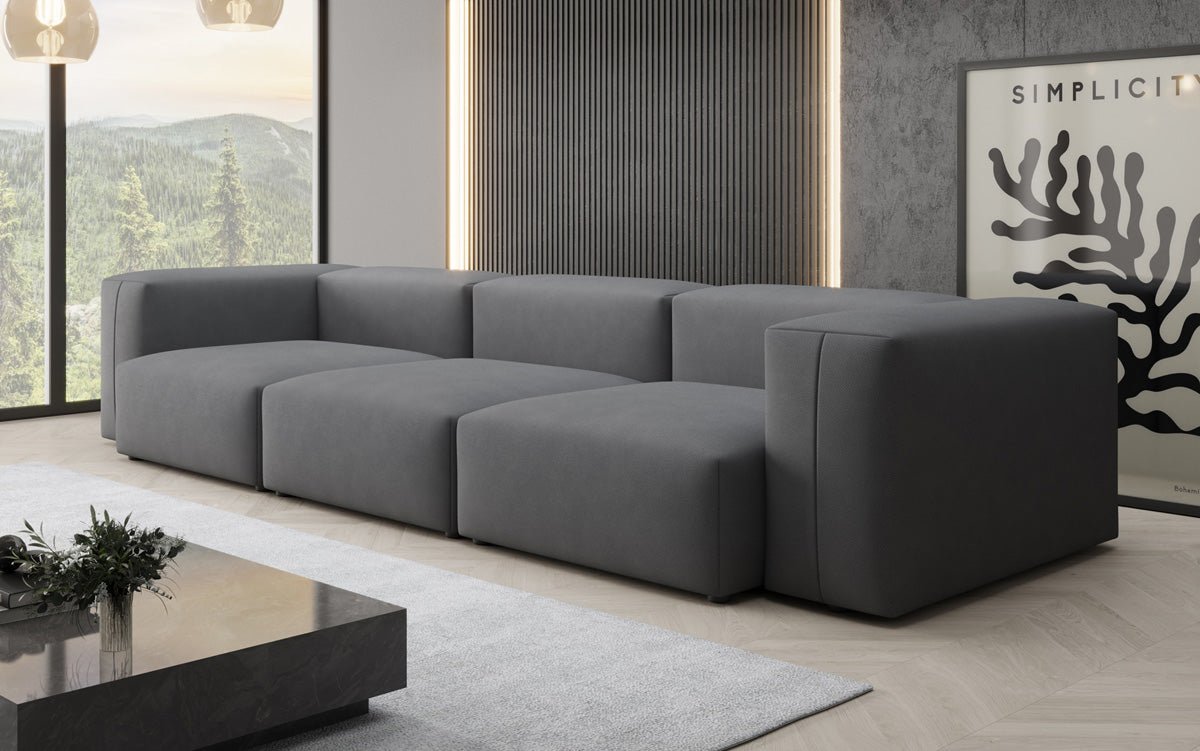 Designer 3-Sitzer Sofa Snug: Luxuriöses Stoff-Sofa für modernes Wohnzimmer
