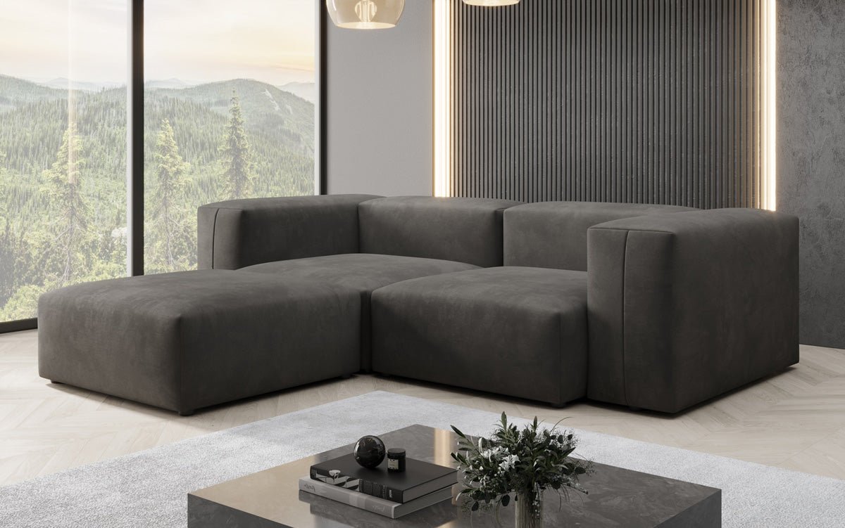 Luxuriöses L-Sofa Snug Mini Samt: Modulares Ecksofa für ultimativen Komfort