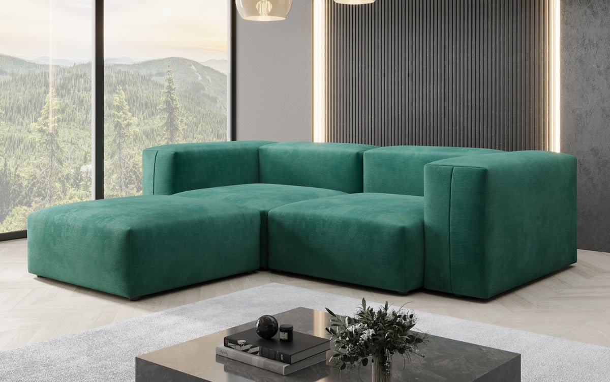 Luxuriöses L-Sofa Snug Mini Samt: Modulares Ecksofa für ultimativen Komfort