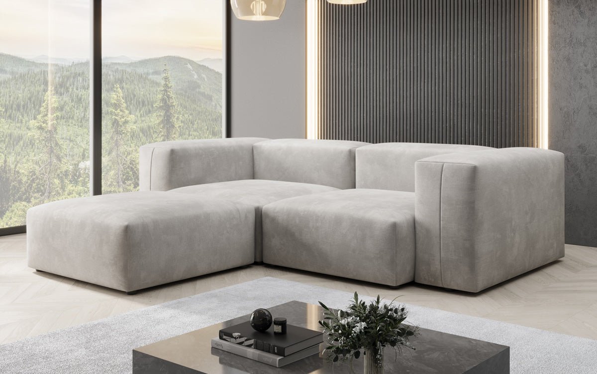 Luxuriöses L-Sofa Snug Mini Samt: Modulares Ecksofa für ultimativen Komfort