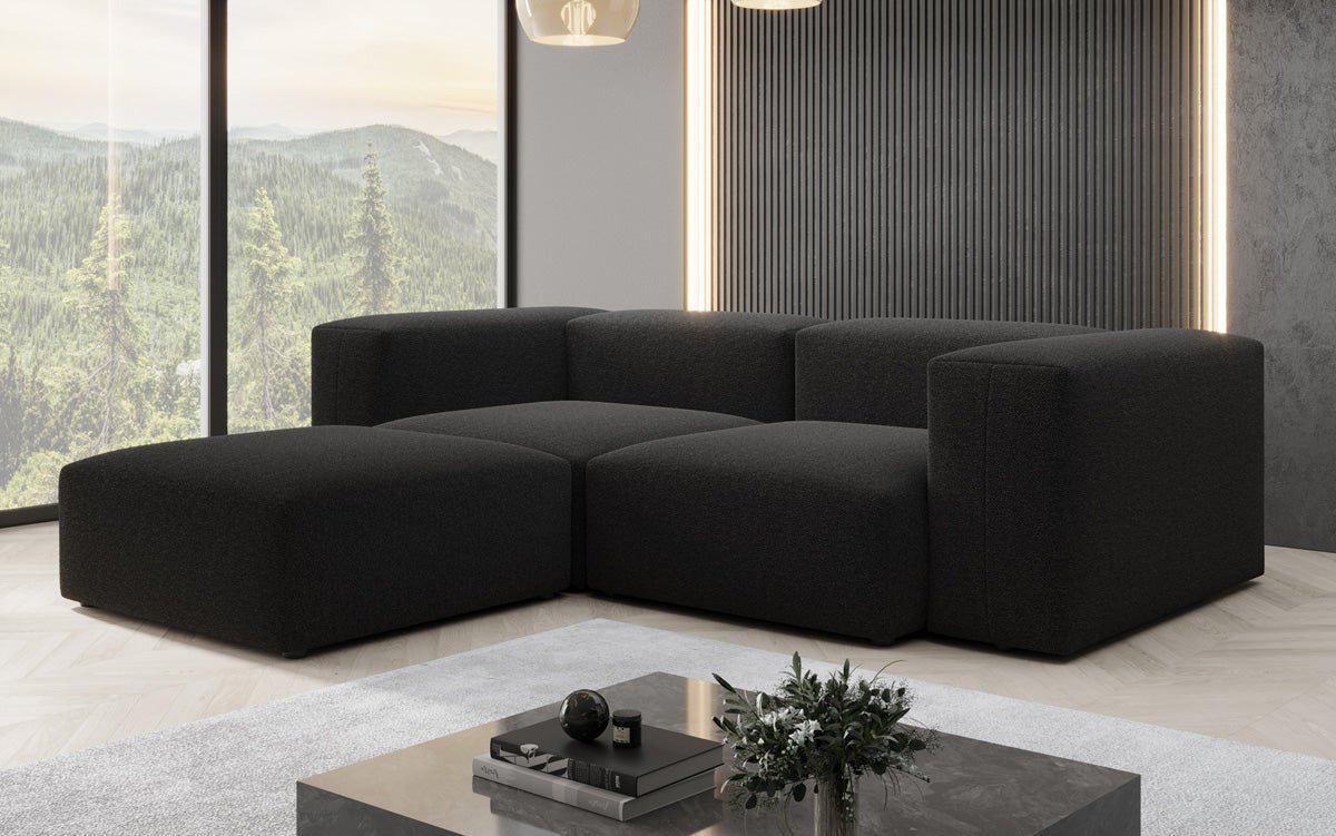 Komfortables Designer L-Sofa Snug Mini: Gemütliches Bouclé Ecksofa für Stilvolles Wohnen