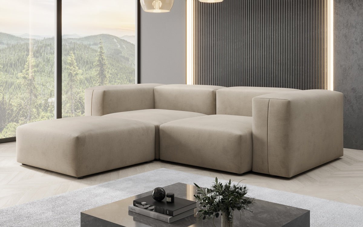 Luxuriöses L-Sofa Snug Mini Samt: Modulares Ecksofa für ultimativen Komfort
