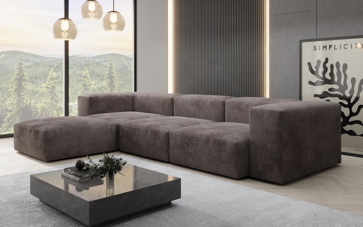Luxuriöses Ecksofa Snug aus Cordstoff – Modernes Design, Hoher Komfort, Verstellbar