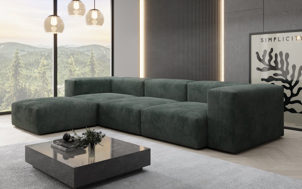 Luxuriöses Ecksofa Snug aus Cordstoff – Modernes Design, Hoher Komfort, Verstellbar
