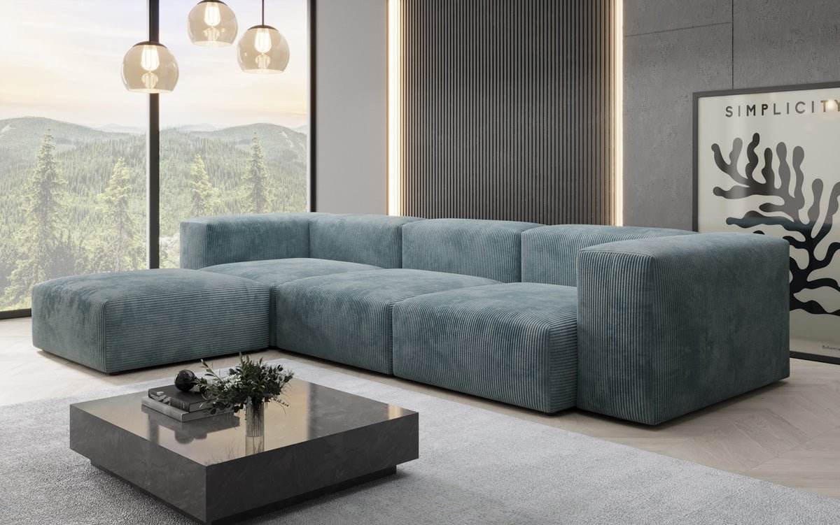 Modernes Designer L-Sofa Ecksofa aus Cordstoff – Bequem, Modular & Stilvoll