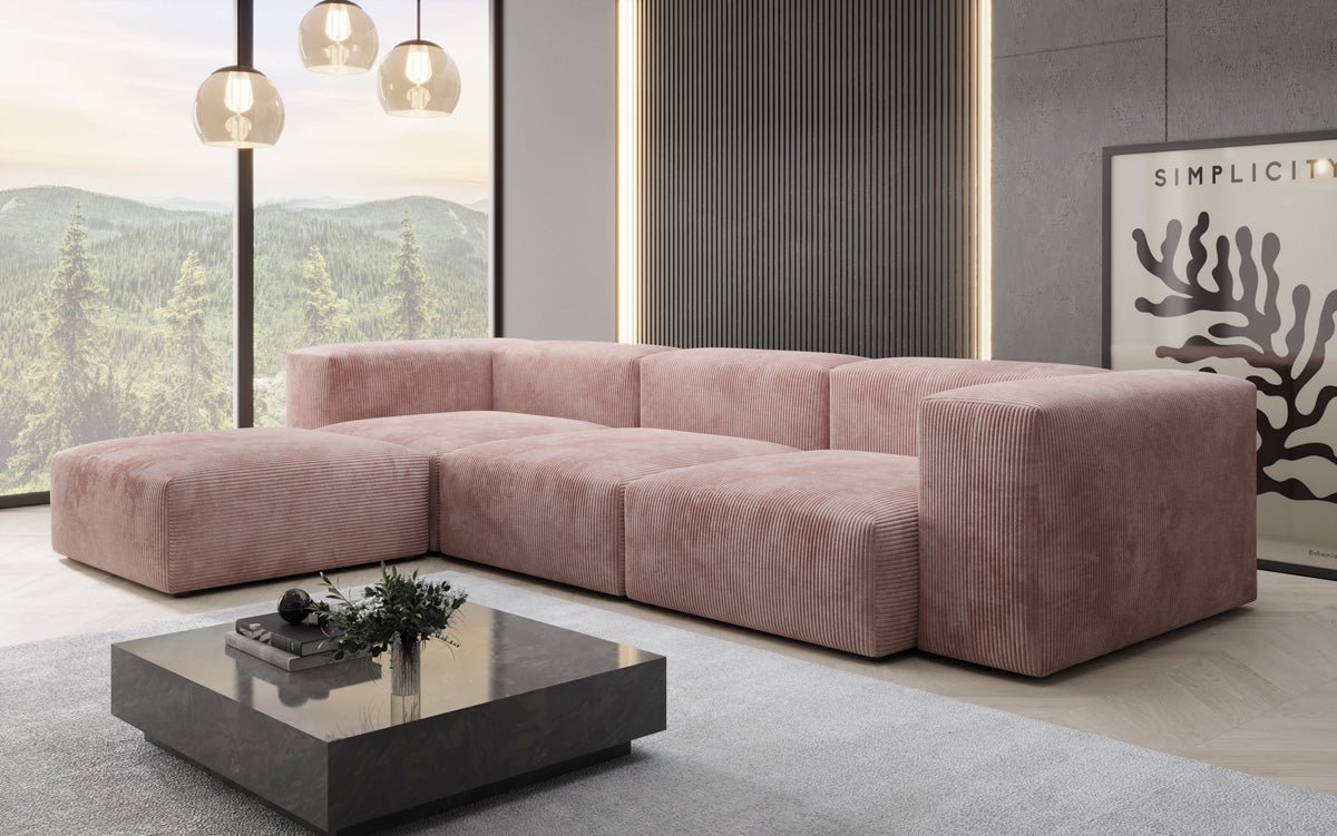 Luxuriöses Ecksofa Snug aus Cordstoff – Modernes Design, Hoher Komfort, Verstellbar