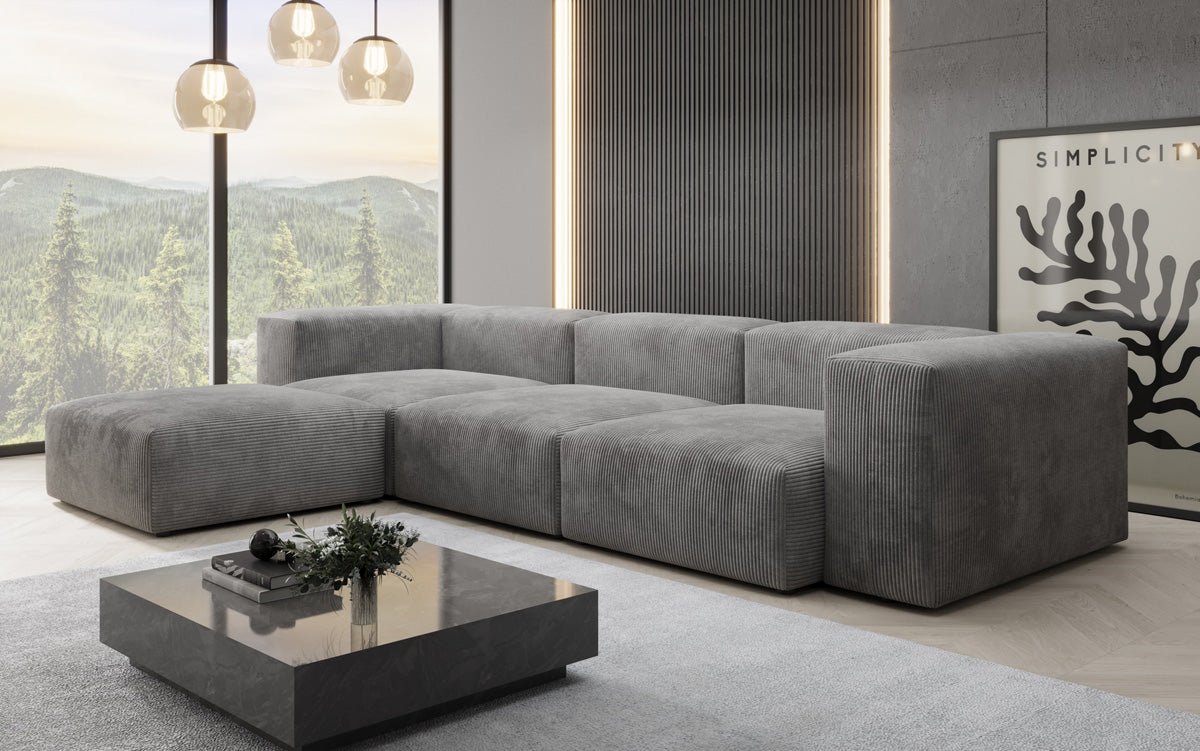 Luxuriöses Ecksofa Snug aus Cordstoff – Modernes Design, Hoher Komfort, Verstellbar