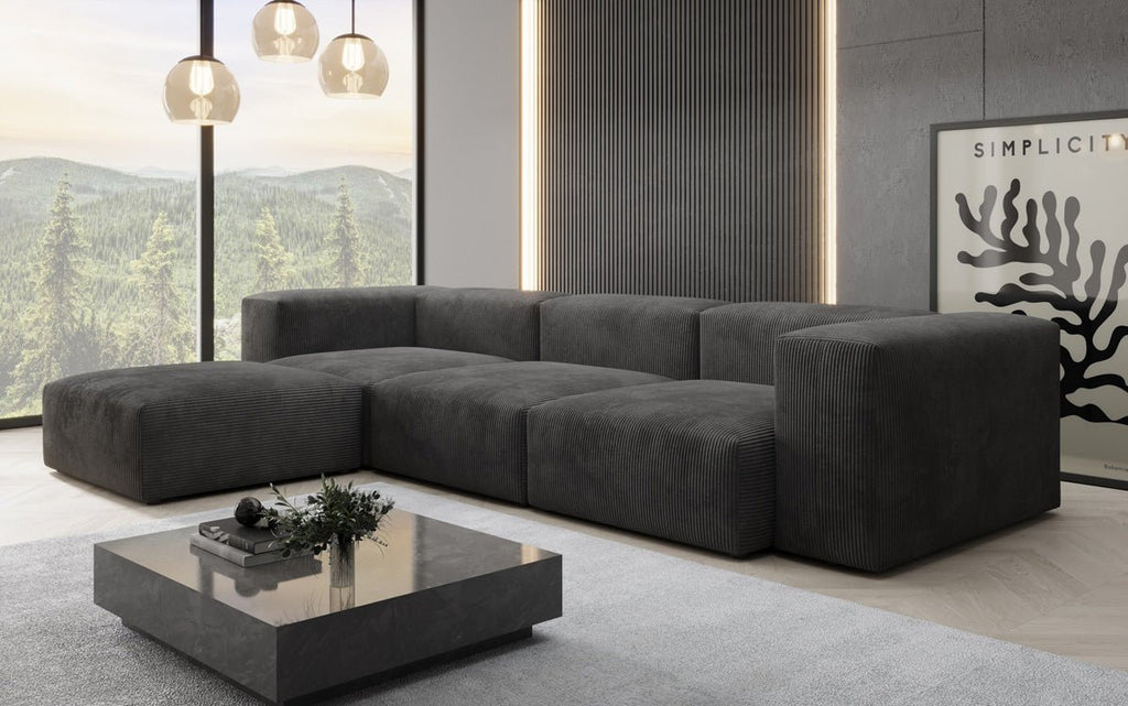 Luxuriöses Ecksofa Snug aus Cordstoff – Modernes Design, Hoher Komfort, Verstellbar