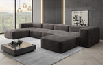 Lade das Bild in den Galerie-Viewer, Luxuriöses U-Sofa aus Samt 250 cm Großzügig Komfortabel Modern

