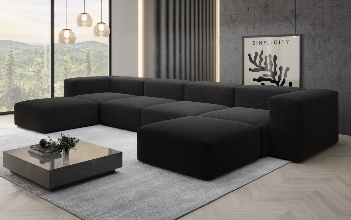Luxuriöses U-Form Bouclé Designer Sofa: Gemütlich, Modern, Groß für Ihr Wohnzimmer