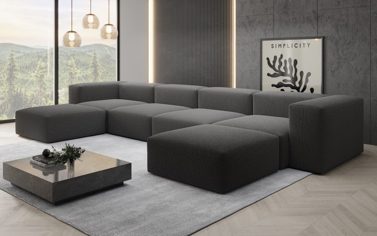 Luxuriöses Bouclé U-Sofa: Modernes Design, Ultrakomfort für Ihr Wohnzimmer