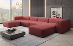 Lade das Bild in den Galerie-Viewer, Luxuriöses U-Sofa Snug, Modernes Design, Bequemer Stoffbezug, Viele Farben
