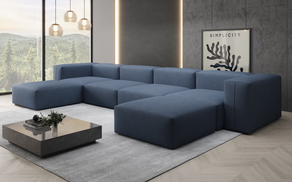 Luxuriöses U-Sofa Snug, Modernes Design, Bequemer Stoffbezug, Viele Farben