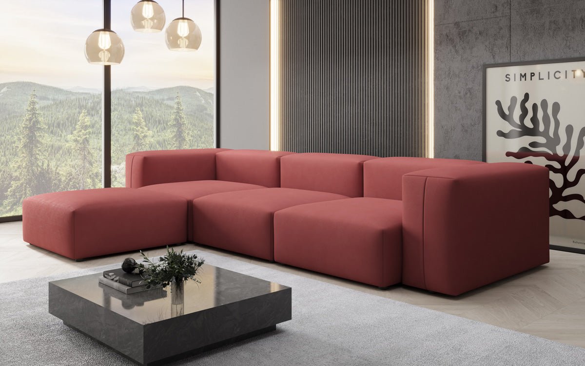 Gemütliches Designer L-Sofa Snug – Modernes Stoff Ecksofa für Ihr Wohnzimmer