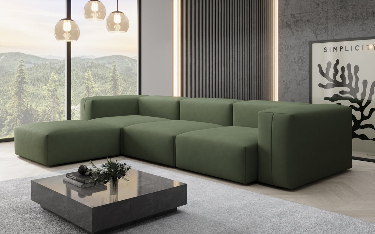 Gemütliches Designer L-Sofa Snug – Modernes Stoff Ecksofa für Ihr Wohnzimmer