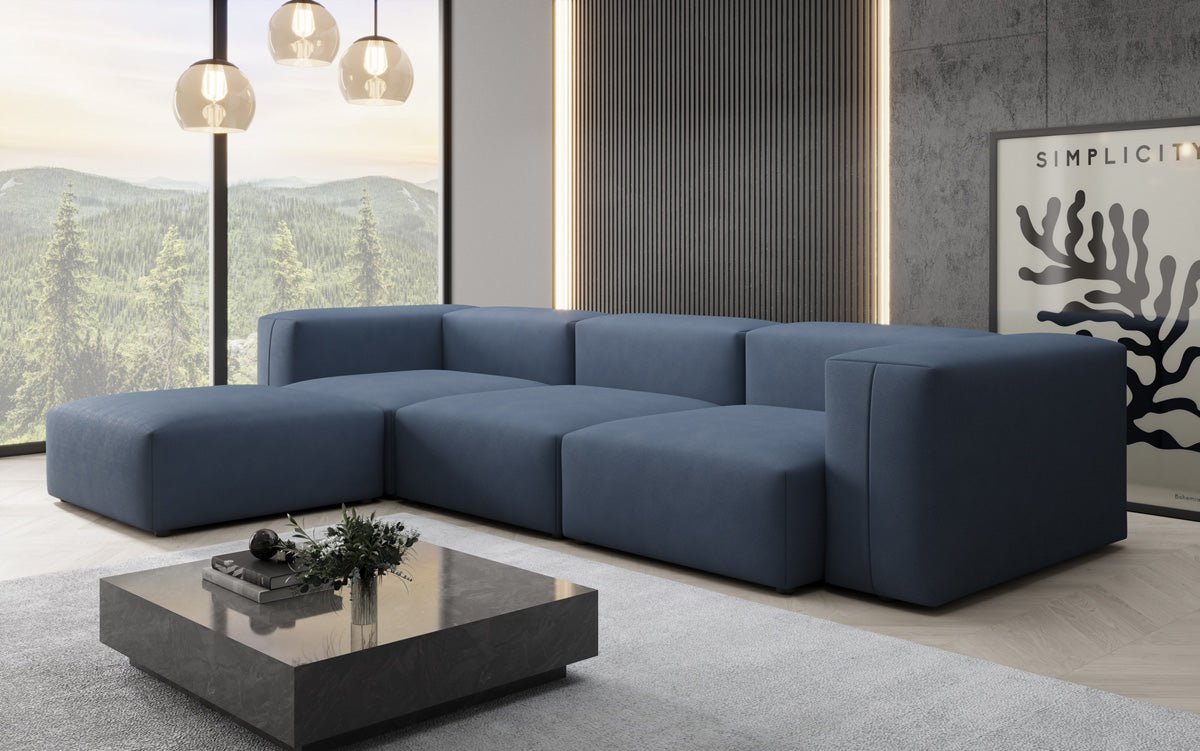 Gemütliches Designer L-Sofa Snug – Modernes Stoff Ecksofa für Ihr Wohnzimmer