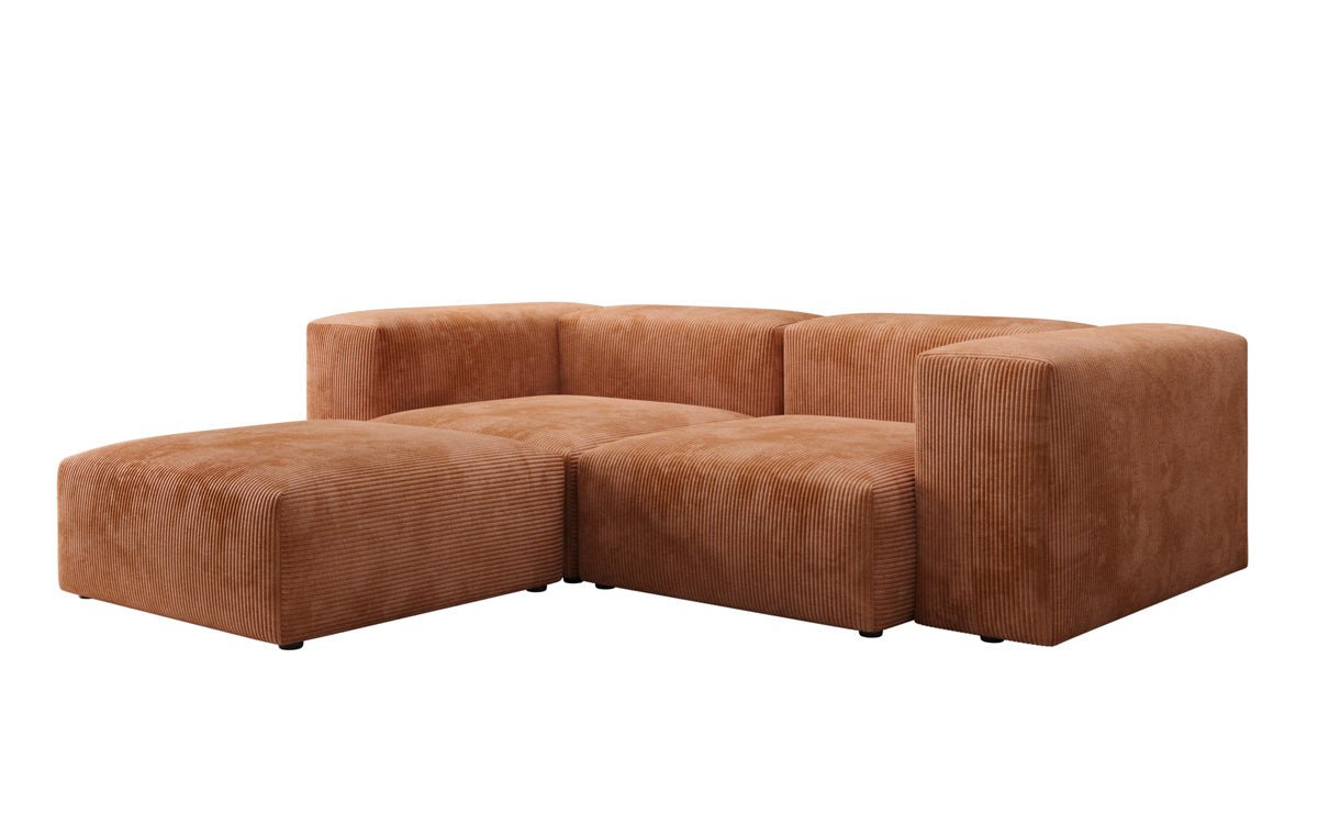 Luxuriöses L-Sofa Snug Mini: Modulares Ecksofa aus Cordstoff für modernes Wohnen