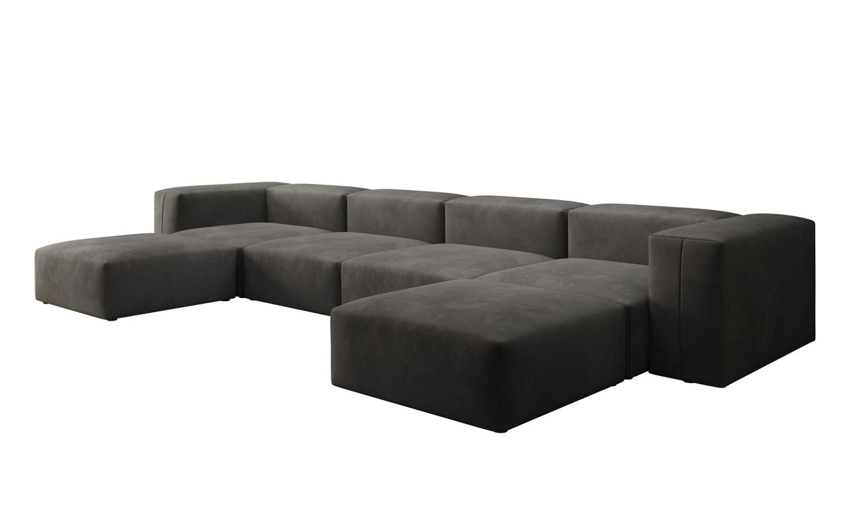 Luxuriöses U-Sofa aus Samt 250 cm Großzügig Komfortabel Modern
