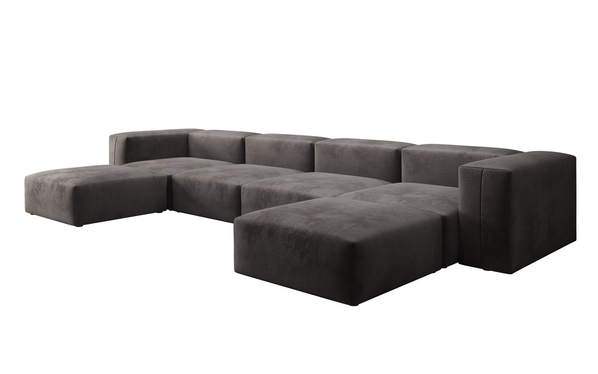 Luxuriöses U-Sofa aus Samt 250 cm Großzügig Komfortabel Modern