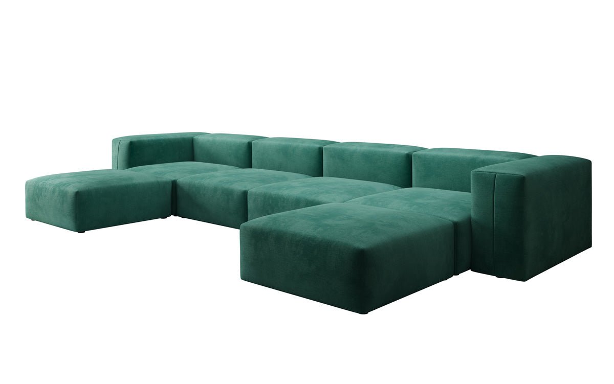 Luxuriöses U-Sofa aus Samt 250 cm Großzügig Komfortabel Modern