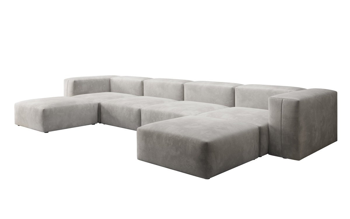 Luxuriöses U-Sofa aus Samt 250 cm Großzügig Komfortabel Modern
